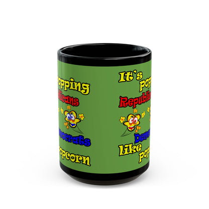 popping like popcorn - Black Mug (green)