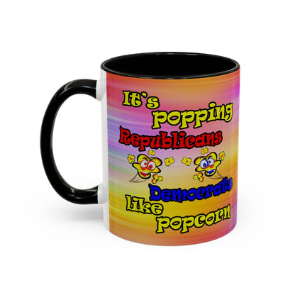 popping like popcorn - Accent Mug (color blur)
