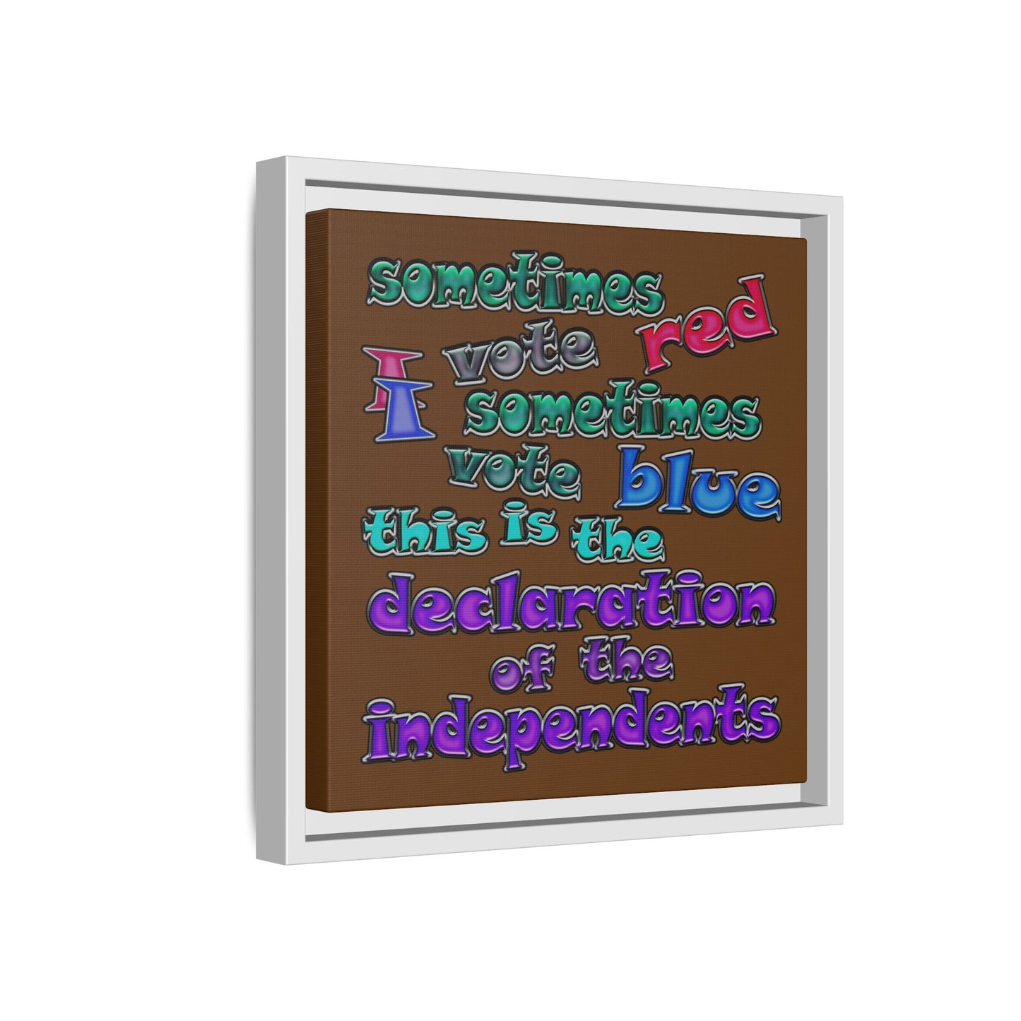 declaration of the independents - framed canvas art (brown)