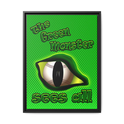 green monster - framed canvas art (logo green)