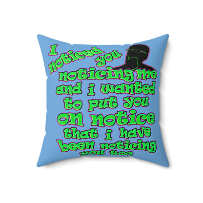 noticed you noticing - Faux Suede Square Pillow - (light blue)
