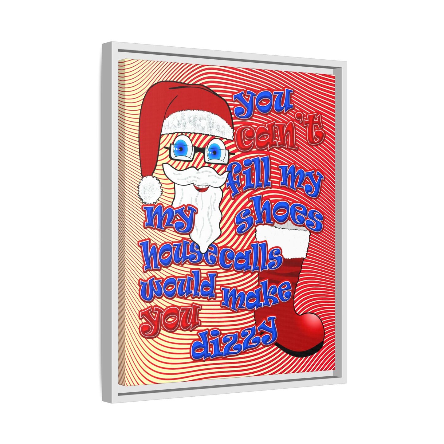 santa's shoes - framed canvas art (yellow-orange wave)