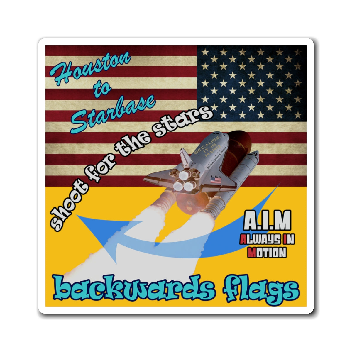 shoot for the stars - Magnets - (yellow)