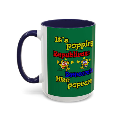 popping like popcorn - Accent Mug (dark green)