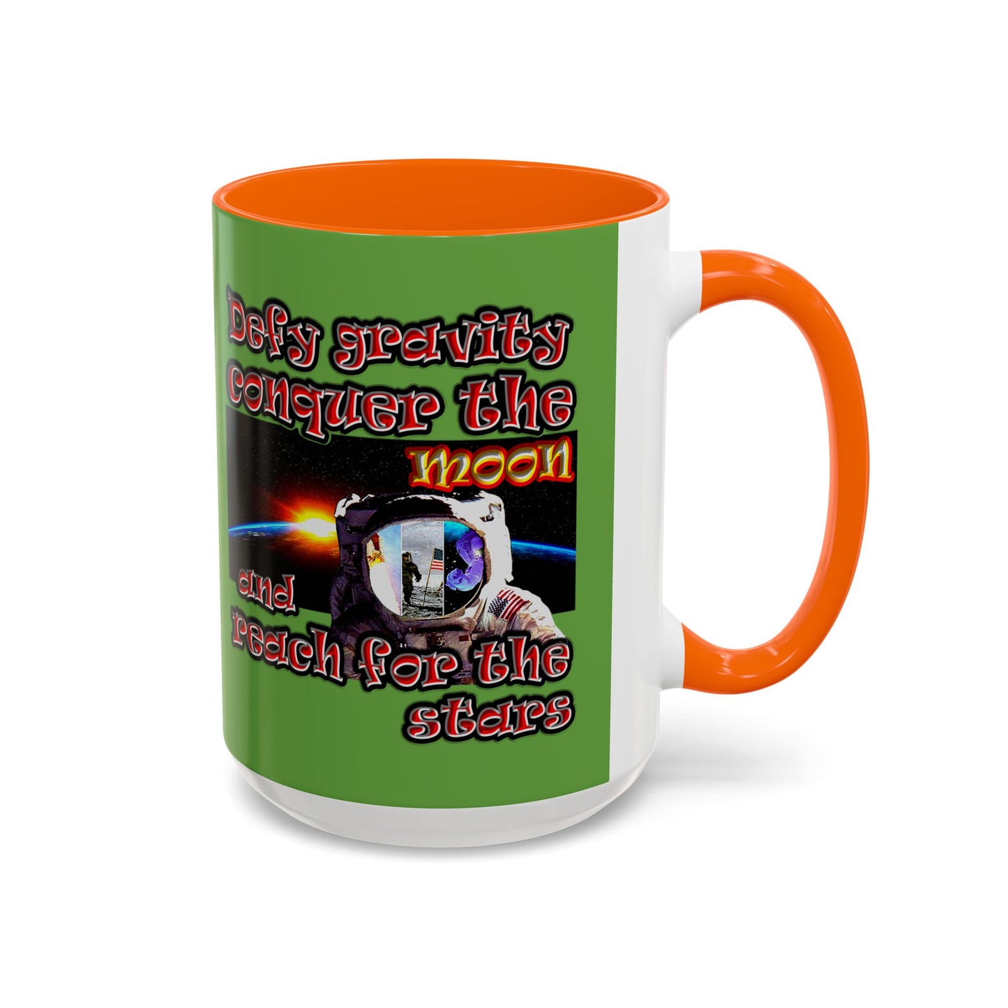 defy conquer reach - Accent Mug (green)