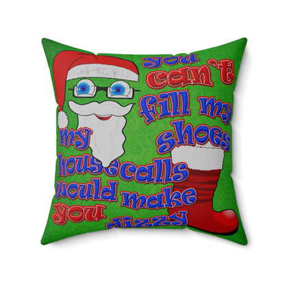 santa's shoes - Spun Polyester Square Pillow - (green turf)