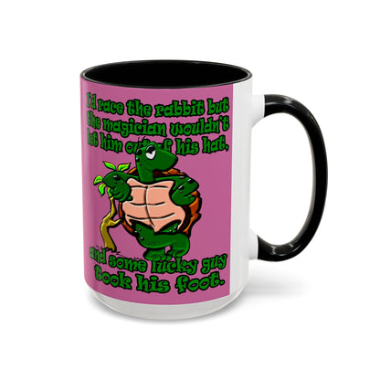 turtle race - Accent Mug (light pink)