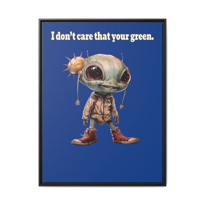 I don't care that your green - framed canvas art (dark blue)