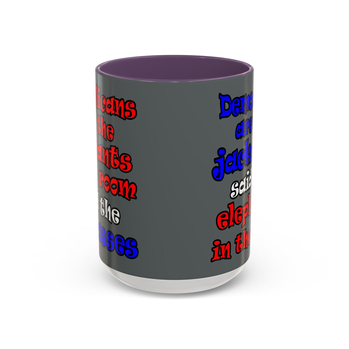 donkeys and elephants - Accent Mug (dark grey)