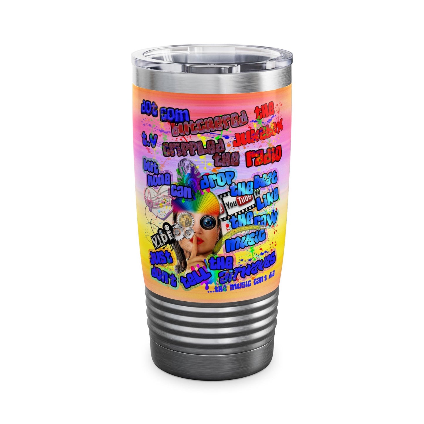drop the beat - Ringneck Tumbler, 20oz  (color blur)