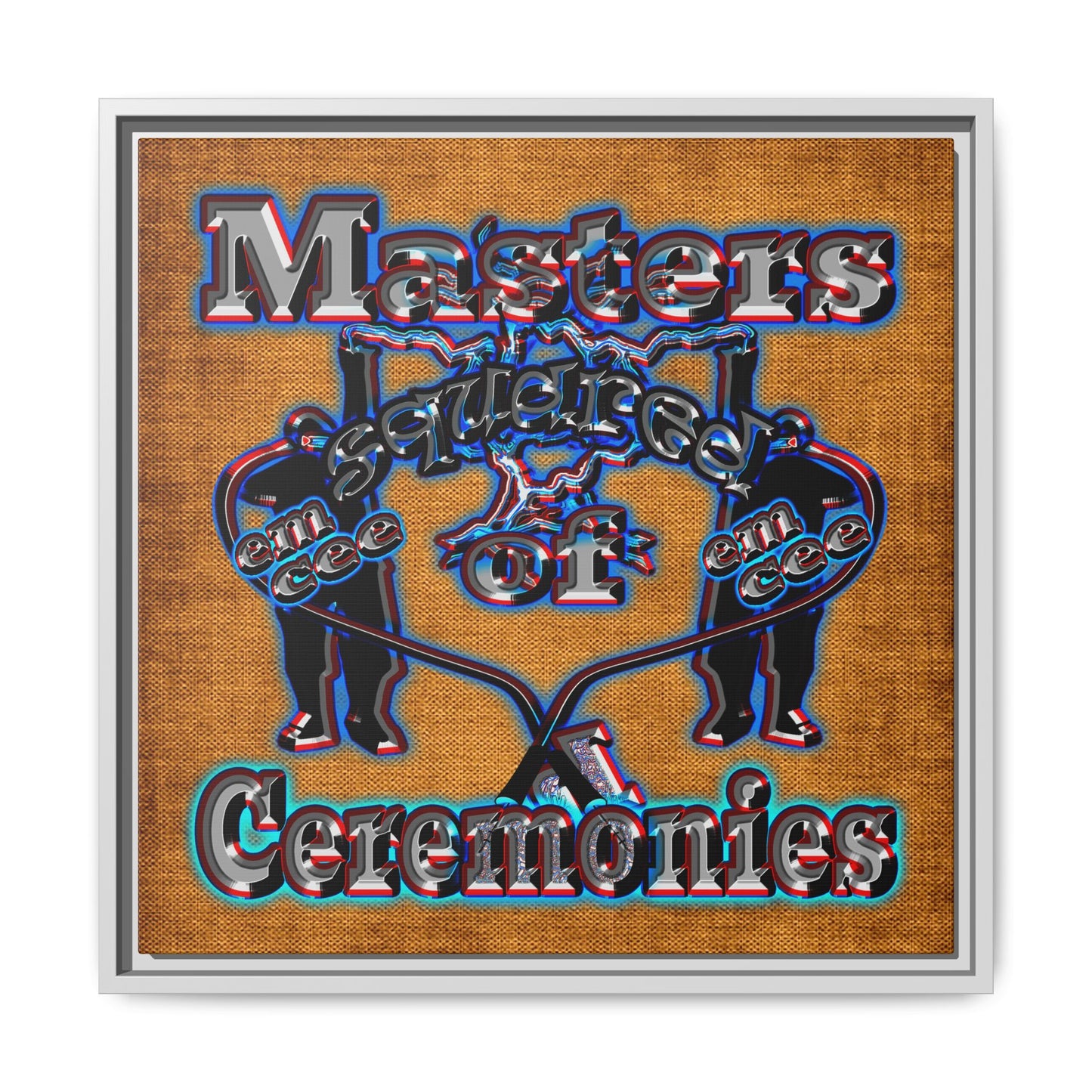 em cee squared - framed canvas art (brown papyrus)