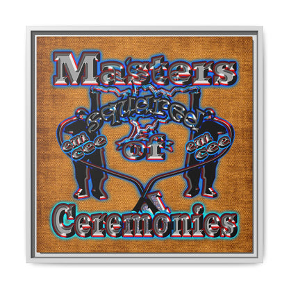 em cee squared - framed canvas art (brown papyrus)