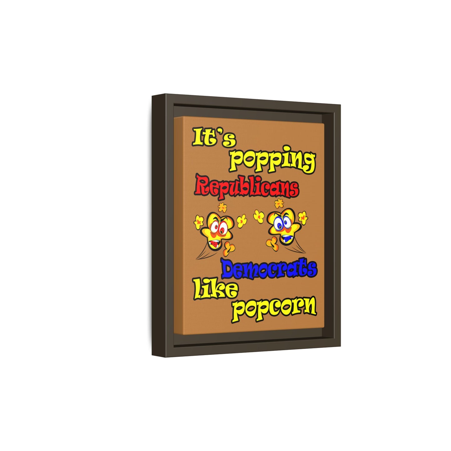 popping like popcorn - framed canvas art (light brown)