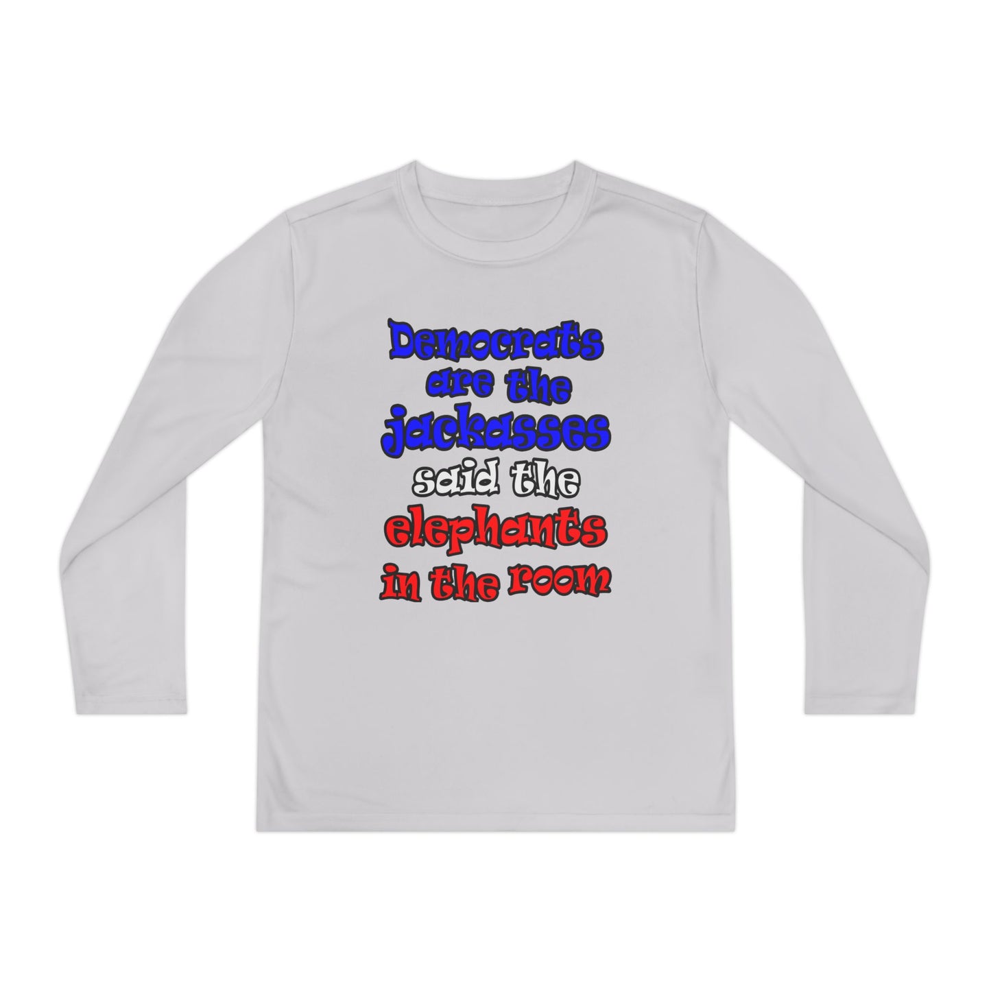 donkeys and elephants - Youth Long Sleeve Competitor Tee
