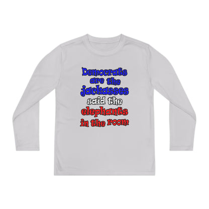 donkeys and elephants - Youth Long Sleeve Competitor Tee