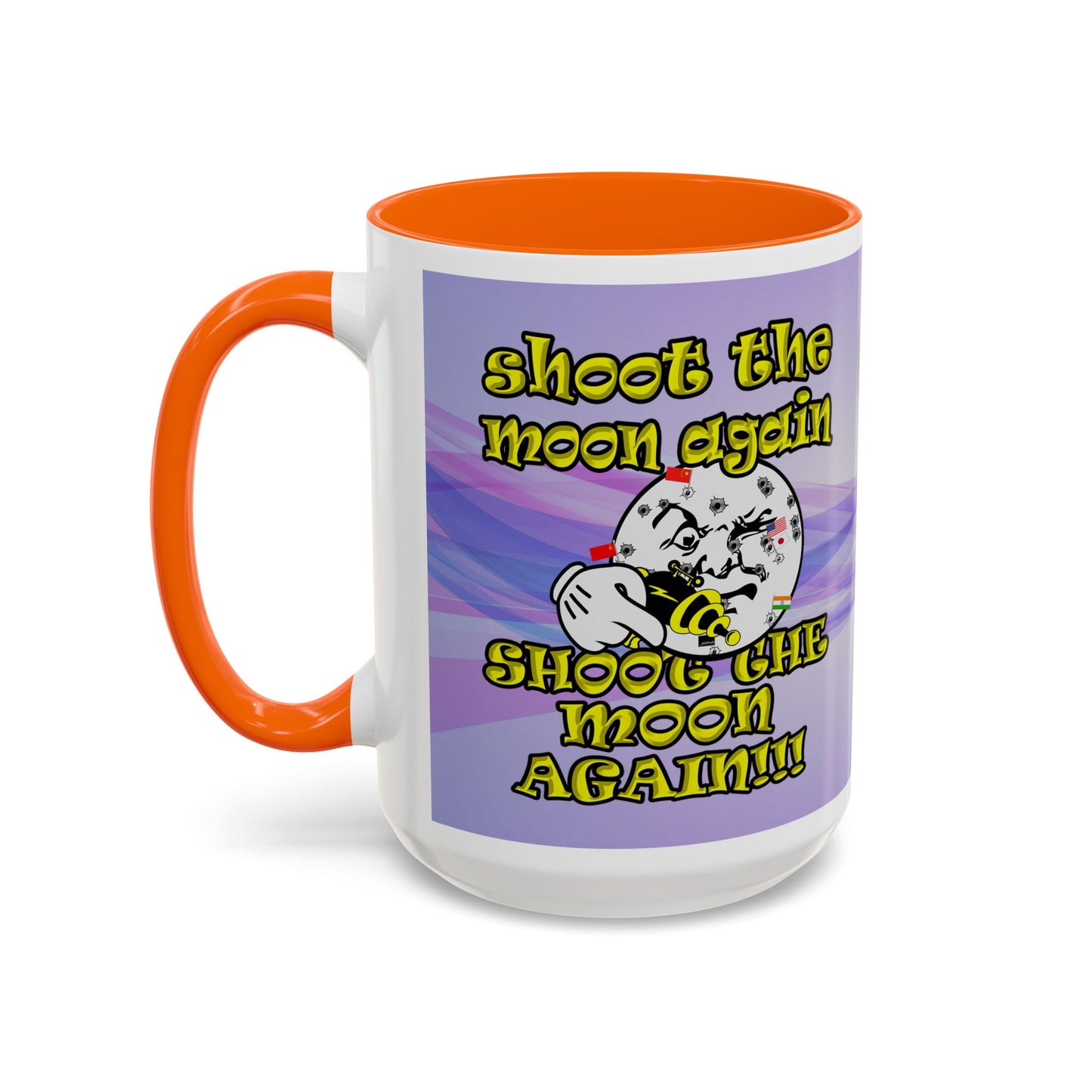 shoot the moon again - Accent Mug (light blue-pink wave)