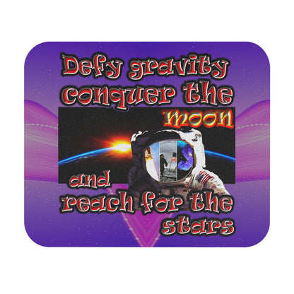 defy conquer reach - Mouse Pad (Rectangle) (purple-pink wave)