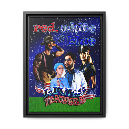 rw&b lives matter - framed canvas art ('snoops' background)