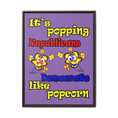popping like popcorn - framed canvas art (light purple)