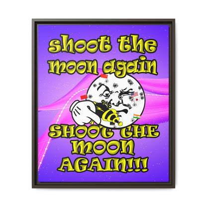 shoot the moon again - framed canvas art (purple-pink wave)