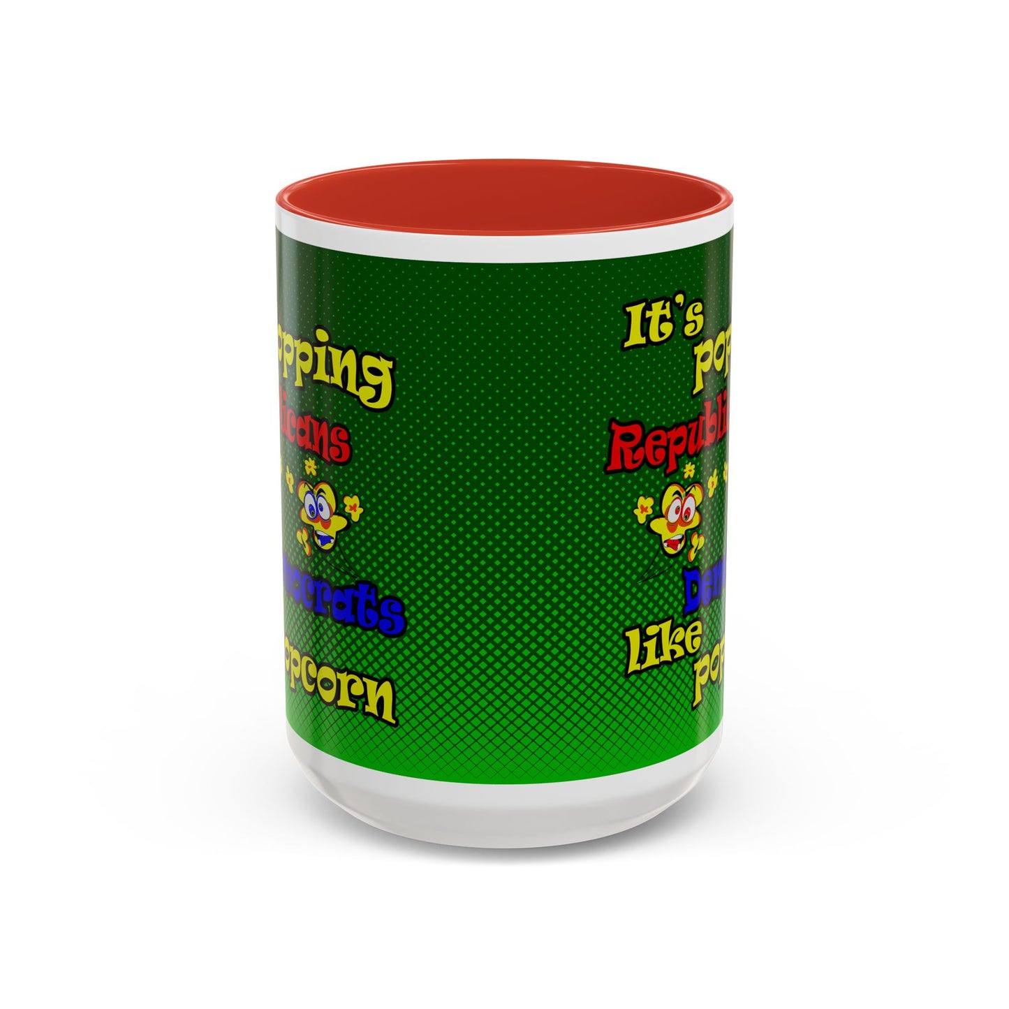 popping like popcorn - Accent Mug (logo green)