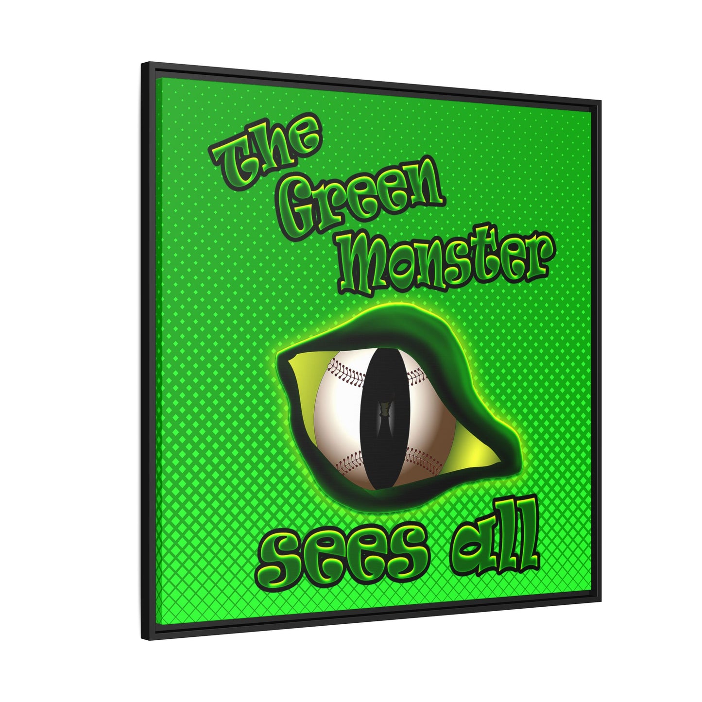 green monster - framed canvas art (logo green)