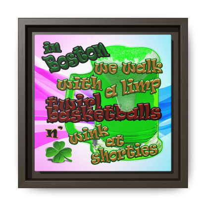 celtics logo - framed canvas art (light blue-pink wave)