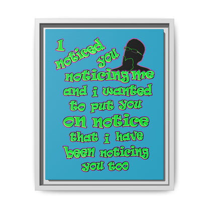 noticed you noticing - framed canvas art (turquoise)