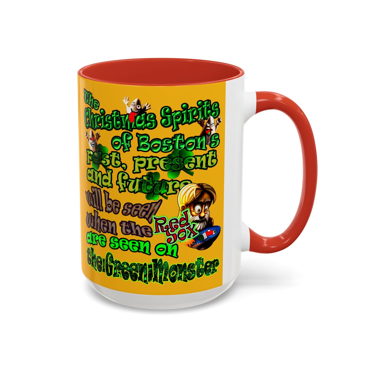 christmas spirits of boston - Accent Mug (yellow)
