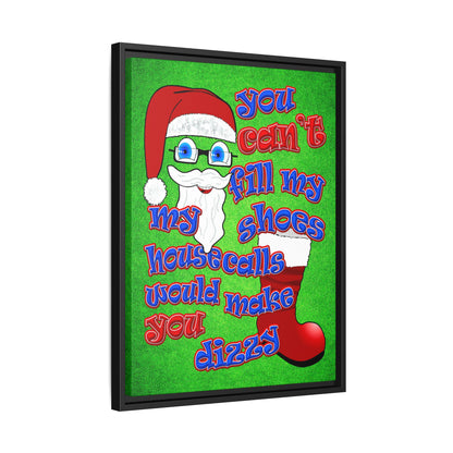 santa's shoes - framed canvas art (green turf)