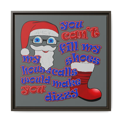 santa's shoes - framed canvas art (dark grey)