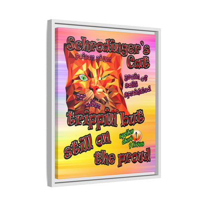 schrodinger's cat - framed canvas art (color blur)