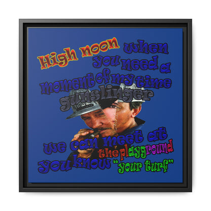 high noon - framed canvas art (dark blue)