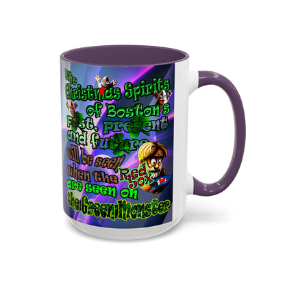 christmas spirits of boston - Accent Mug (grey-pink wave)