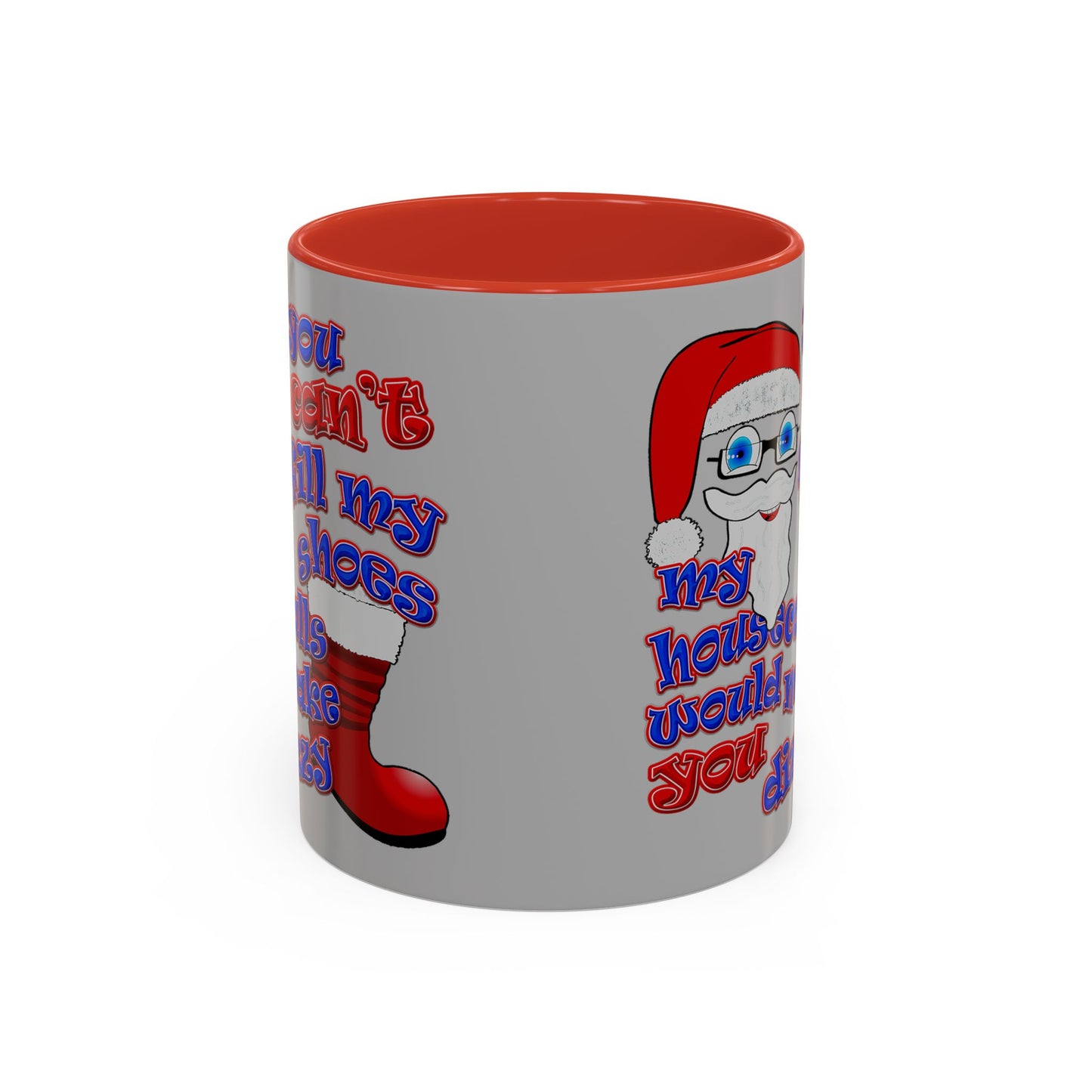 santa's shoes - Accent Mug (light grey)