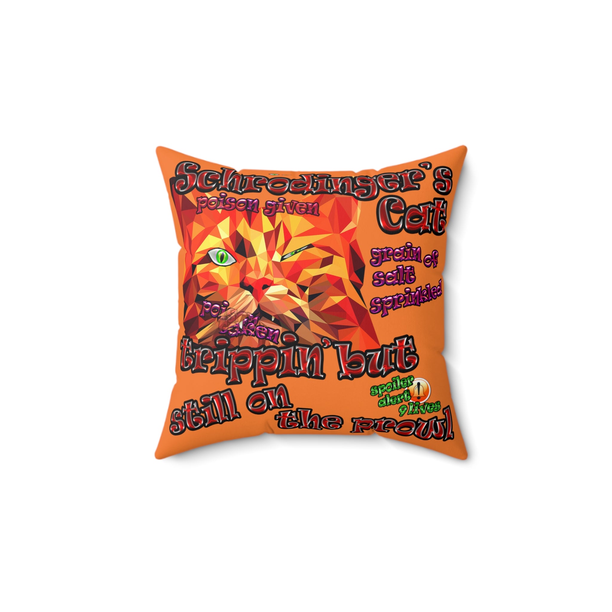 schrodinger's cat - Spun Polyester Square Pillow - (crusta)