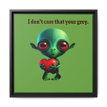 I don't care that your grey - framed canvas art (green)