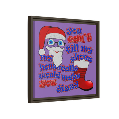 santa's shoes - framed canvas art (light purple)