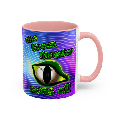 green monster - Accent Mug (purple wave)