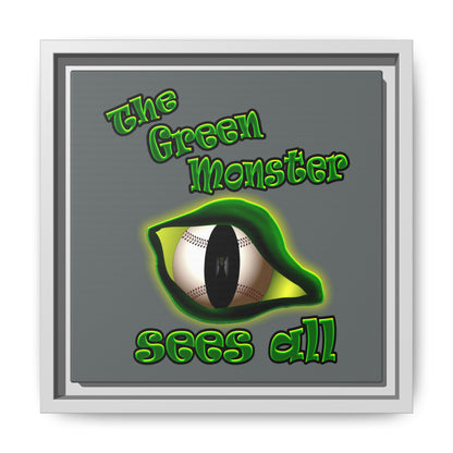 green monster - framed canvas art (dark grey)