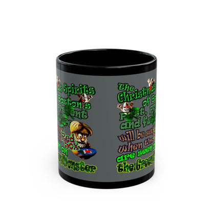 christmas spirits of boston - Black Mug (dark grey)