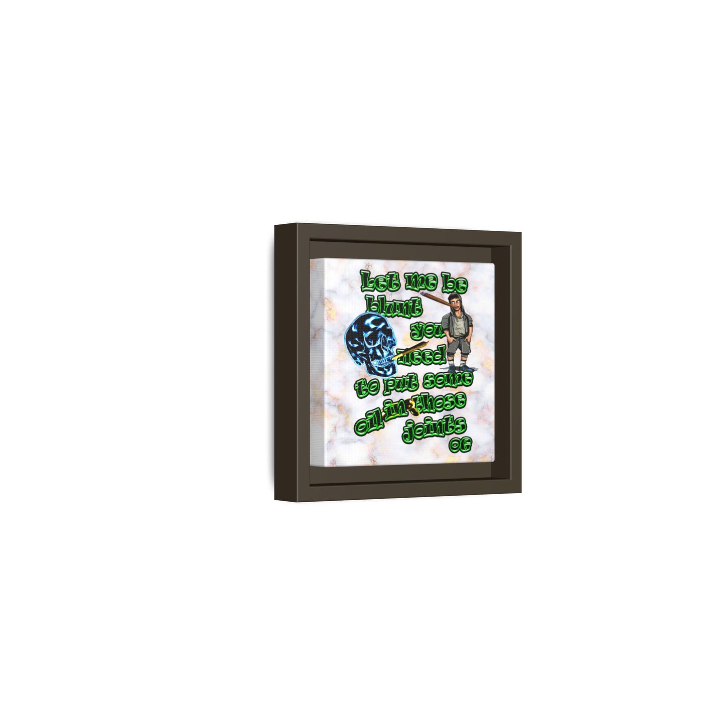 og - framed canvas art (white marble)