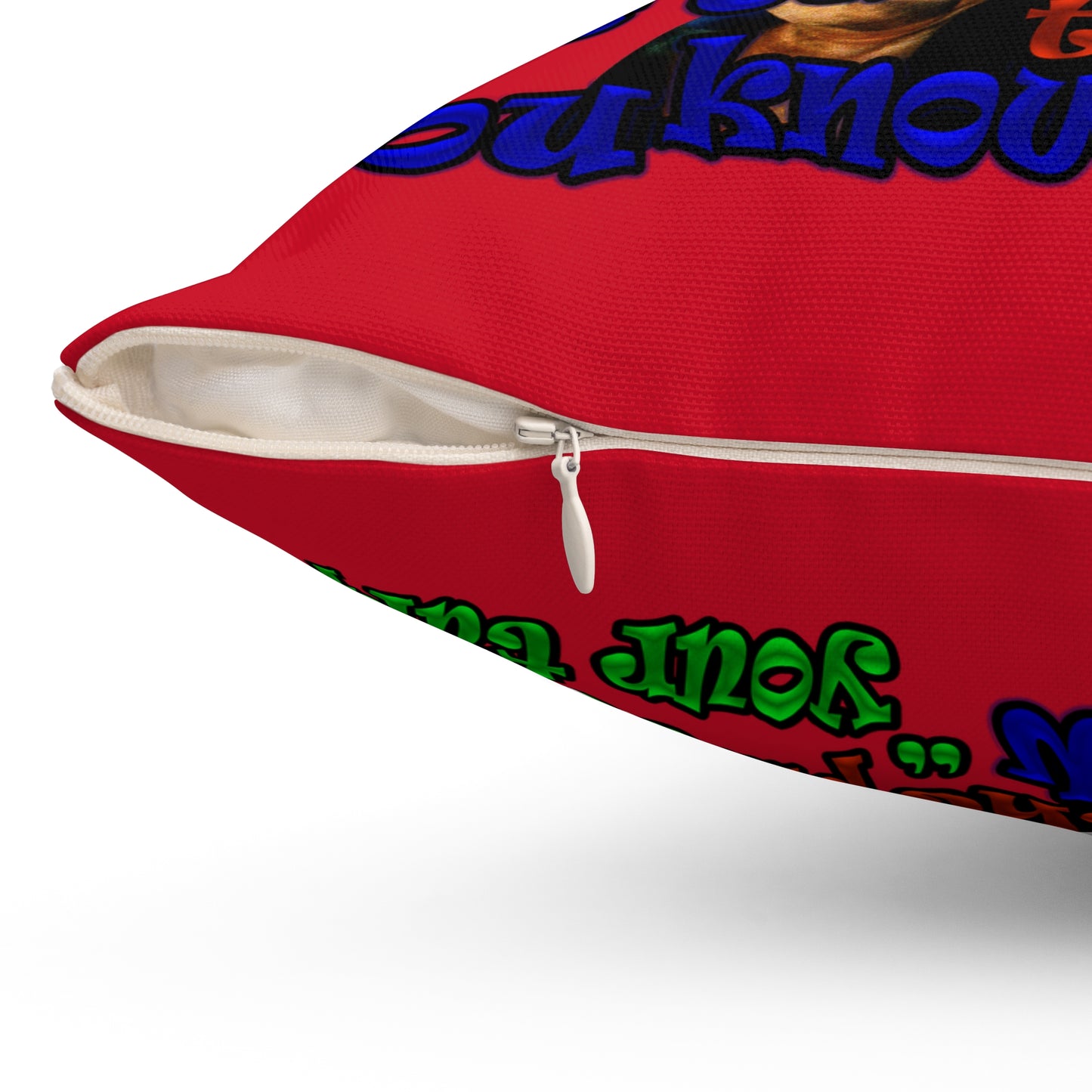 high noon - Spun Polyester Square Pillow - (dark red)