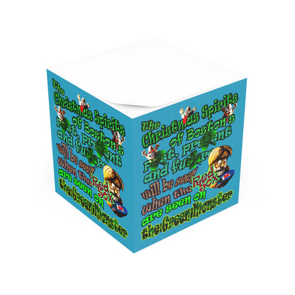 christmas spirits of boston - note cube (turquoise)