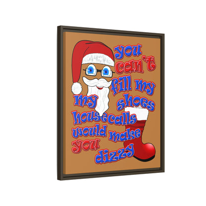 santa's shoes - framed canvas art (light brown)