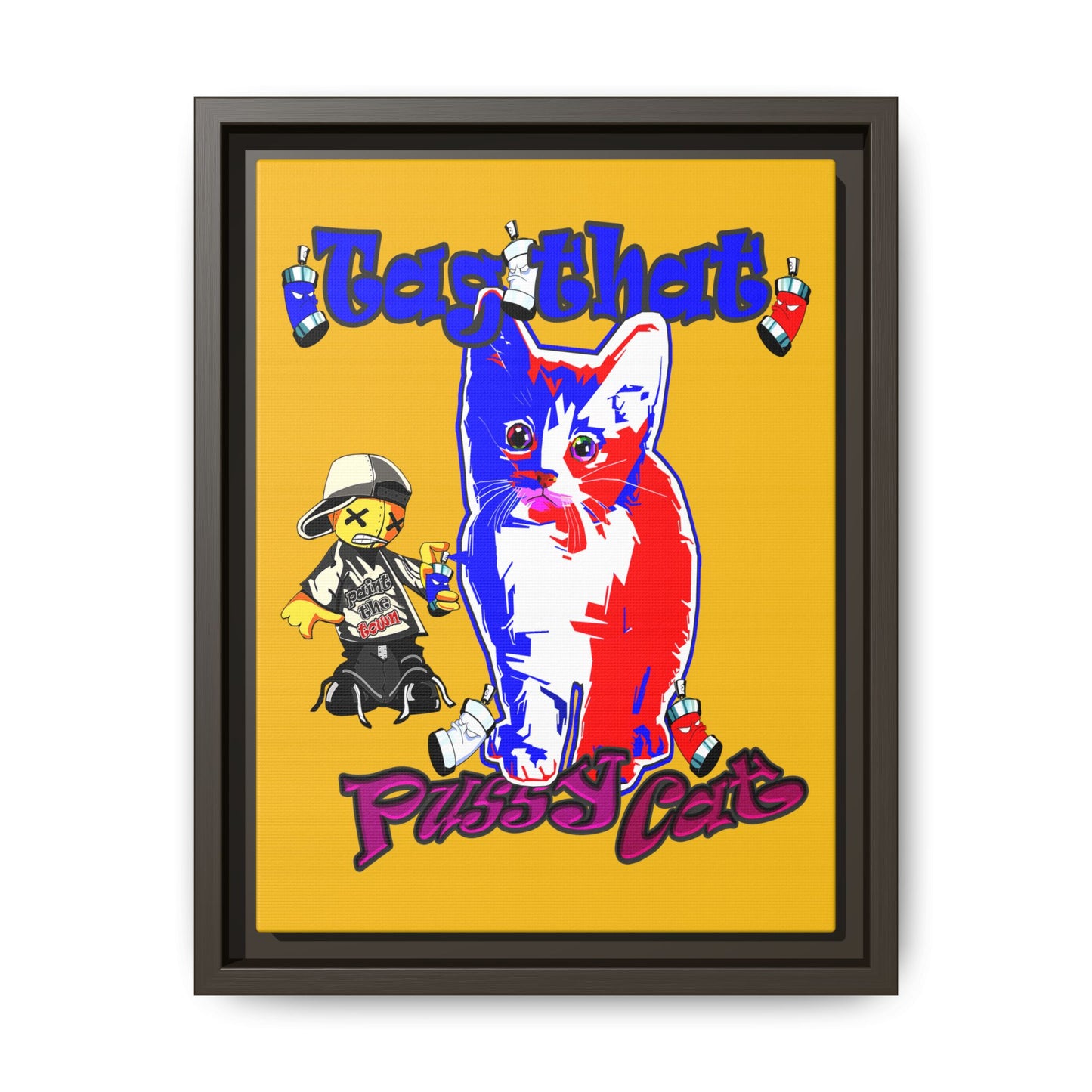 tag that - framed canvas art (yellow)