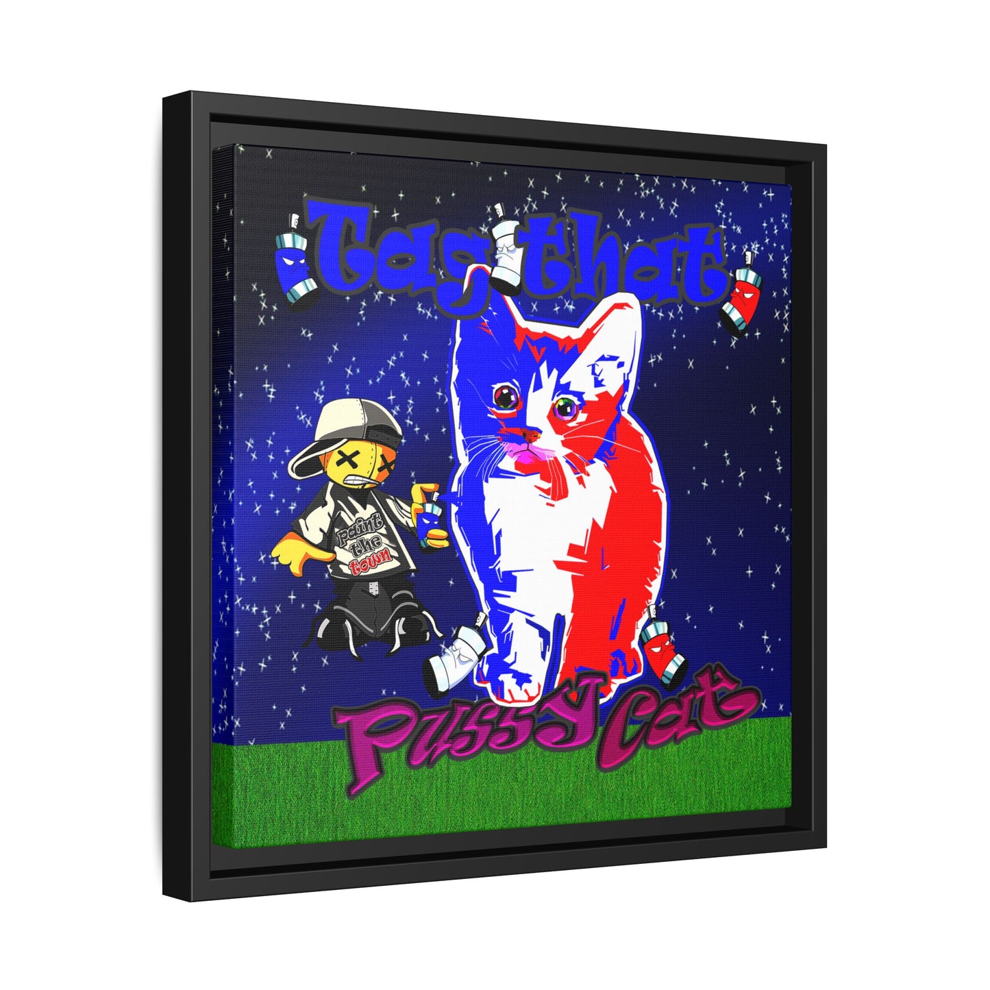 tag that - framed canvas art ('snoops' background)