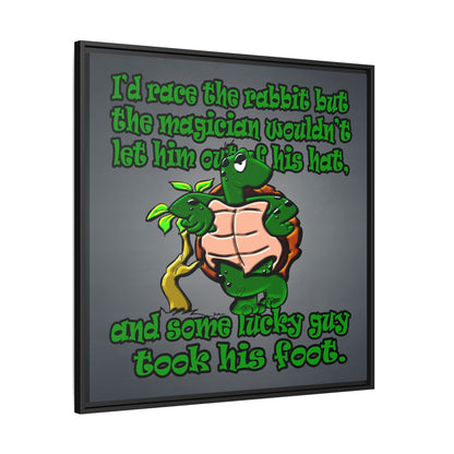 turtle race - framed canvas art (grey-light grey)