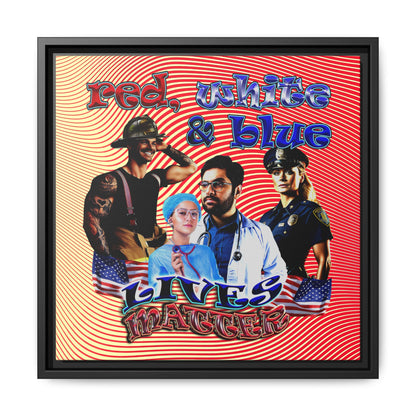 rw&b lives matter - framed canvas art (yellow-orange wave)