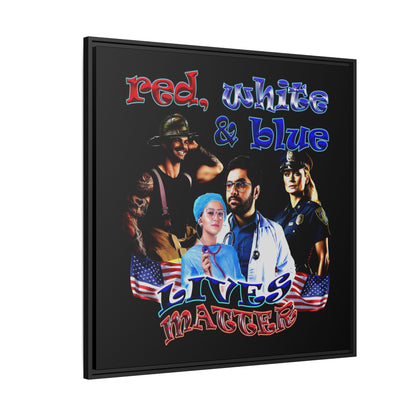 rw&b lives matter - framed canvas art (black)